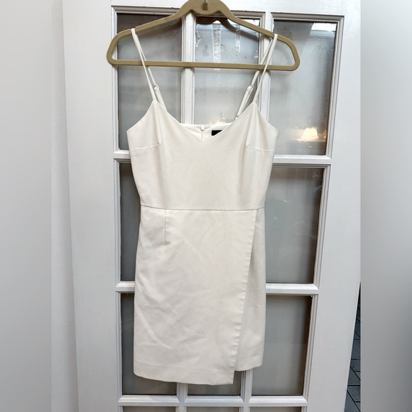 French Connection Whisper Minidress Off White Mini Dress Size 4 Small - Picture 3 of 14